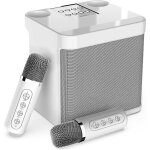 Microphones de karaok� sans fil haut - parleur bluetooth avec 2 microphones sans fil pour le chant, syst�me ...