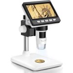 Microscope numrique, 4. 3'' ips microscope  grossissement 50x - 1000x, 1080p fhd monnaie microscopeavec ...