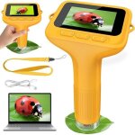 Microscope num�rique pour enfants avec �cran ips 3. 0 pouces, rechargeable, grossissement 1000x, 8 lumi�res ...