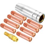 Mig soudeur consommable, 15ak torch accessoire 1buse gas conique, 10 tube de contact m6 1. 0mm 1 supports ...