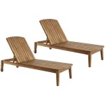 Miliboo - bains de soleil en bois massif (lot de 2) canopee