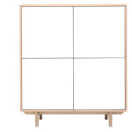 Miliboo - buffet haut scandinave bois et blanc 4 portes l110 cm sid