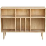 Miliboo - buffet ouvert meuble de rangement bouteilles ou vinyles en bois manguier massif l120 cm isidro ...