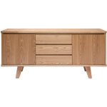 Miliboo - buffet scandinave en bois clair 2 portes 3 tiroirs l160 cm fifties