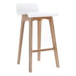 Miliboo - chaise de bar scandinave bois et blanc h65 cm baltik Miliboo - chaise de bar scandinave bois et blanc h65 cm baltik