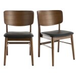 Miliboo - chaises en bois fonc et noir (lot de 2) sheldon