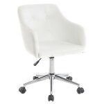 Miliboo - chaise de bureau à roulettes design blanc et acier chromé baltik Miliboo - chaise de bureau à roulettes design blanc et acier chromé baltik
