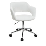 Miliboo - chaise de bureau � roulettes design blanc et acier chrom� jessy
