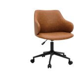Miliboo - chaise de bureau  roulettes vintage marron et mtal noir hemmy