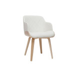 Miliboo - chaise design blanc et bois clair lucien