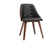 Miliboo - chaise design noir et bois fonc noyer fluffy
