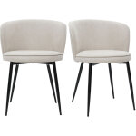 Miliboo - chaises design en tissu effet velours beige et mtal noir (lot de 2) serif