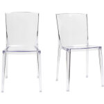 Miliboo - chaises design transparentes empilables intrieur - extrieur (lot de 2) island