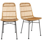 Miliboo - chaises en rotin et mtal noir (lot de 2) malacca