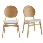 Miliboo - chaises scandinaves en bois clair et blanc (lot de 2) elton