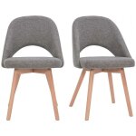 Miliboo - chaises scandinaves en tissu effet velours texturé gris et bois clair (lot de 2) cosette Miliboo - chaises scandinaves en tissu effet velours texturé gris et bois clair (lot de 2) cosette