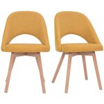Miliboo - chaises scandinaves en tissu effet velours texturé jaune moutarde et bois clair (lot de 2) ... Miliboo - chaises scandinaves en tissu effet velours texturé jaune moutarde et bois clair (lot de 2) ...
