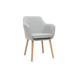 Miliboo - chaise scandinave en tissu gris clair et bois clair aleyna