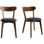 Miliboo - chaises vintage en bois foncé et noir (lot de 2) dove Miliboo - chaises vintage en bois foncé et noir (lot de 2) dove