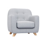 Miliboo - fauteuil enfant scandinave en tissu gris clair et bois clair norkid