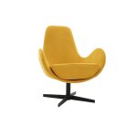 Miliboo - fauteuil pivotant design en tissu effet velours jaune moutarde et m�tal noir andy