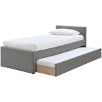 Miliboo - lit gigogne en tissu gris 90x190 cm macco