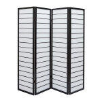 Miliboo - paravent japonais en bois noir et papier de riz l177 cm gibon