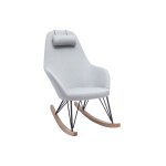 Miliboo - rocking chair scandinave en tissu gris, m�tal noir et bois clair jhene