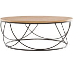Miliboo - table basse ronde bois clair chne et mtal noir d80 cm lace