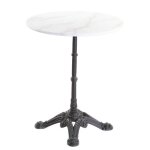 Miliboo - table bistrot ronde en pierre minérale et métal noir l60 cm conty Miliboo - table bistrot ronde en pierre minérale et métal noir l60 cm conty