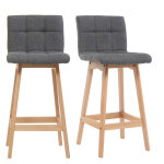 Miliboo - tabourets de bar bois et gris fonc� h65 cm (lot de 2) klaris