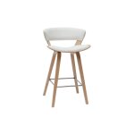 Miliboo - tabouret de bar design blanc et bois clair h65 cm syrah