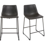 Miliboo - tabourets de bar design noir h61 cm (lot de 2) new rock
