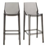 Miliboo - tabourets de bar design transparents gris intrieur - extrieur h75 cm (lot de 2) ylak
