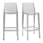 Miliboo - tabourets de bar design transparents intrieur - extrieur h75 cm (lot de 2) ylak