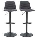 Miliboo - tabourets de bar rglables tissu et mtal gris fonc (lot de 2) saury