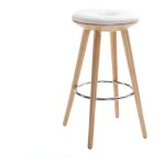 Miliboo - tabouret de bar scandinave blanc et bois clair 65 cm nordeco Miliboo - tabouret de bar scandinave blanc et bois clair 65 cm nordeco