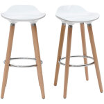 Miliboo ? tabourets de bar scandinaves blancs ? lot de 2 ? assise en abs ergonomique ? hauteur 80. 5 ...