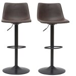 Miliboo - tabourets de bar vintage réglables pivotants marron (lot de 2) new rock Miliboo - tabourets de bar vintage réglables pivotants marron (lot de 2) new rock