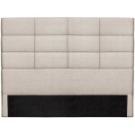 Tte de lit moderne en tissu beige naturel l160 cm anatole