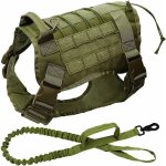 Osqi - militaire tactique chien k9 chien de travail gilet en nylon bungee laisse service chien formation ...