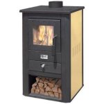 Mille srl - poele a' bois mode'le 'pallade' 10. 7kw couleur noir et ivoire en acier avec porte de ventilation ...