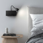Millumine - applique t�te de lit tura m�tal noir et port usb c