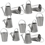 Mini arrosoirs et seaux en m�tal - rayher - 2 cm - gris - 6 pi�ces - d�coratif int�rieur