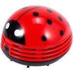 Mini aspirateur de table � piles motif coccinelle rouge compact portable
