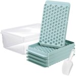 Mini bacs � gla�ons, lot de 4 bacs � gla�ons (4 bacs bleus, bo�te � gla�ons et pelle � glace) pour boissons ...