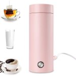 Mini bouilloire electrique de voyage, 400 ml petite bouilloire electrique en acier inoxydable, 3 en 1 ...