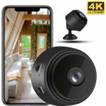 Mini cam�ra espion, cam�ra de surveillance 4k hd wifi r�solution r�glable cam�ra de s�curit� pour b�b� ...