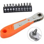 Mini cl�s � cliquet 1 / 4  entra�nement couple tournevis cruciforme avec 10 mini embout de vis mini tournevis ...