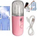 Mini d�froisseur vapeur rechargeable 15 s, rose, maison / voyage